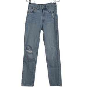 GAP Sky High Straight Denim Classic Jeans, Light Blue Wash size 25 / 0R